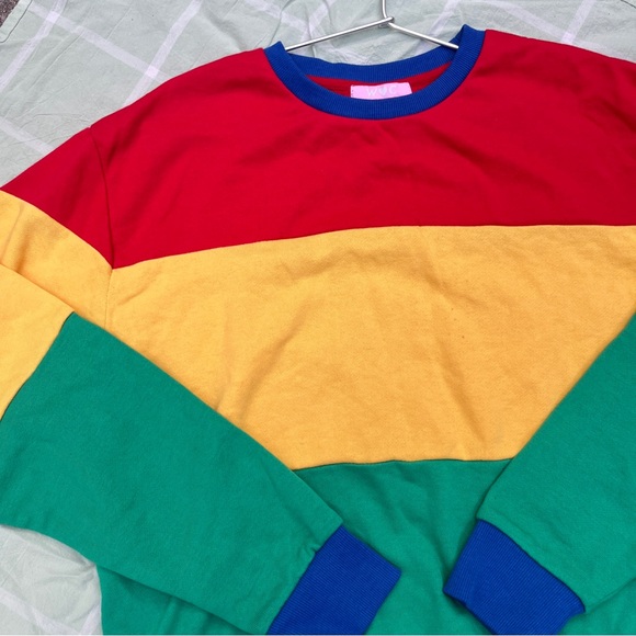 Tops - WC fun rainbow stripes sweatshirt